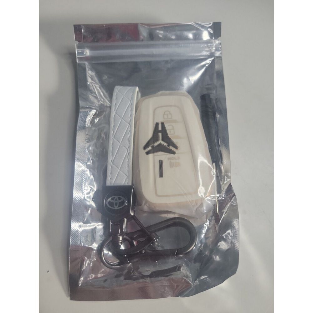 4 Buttons Leather Keyless Smart Key Fob Case Cover Protector for Toyota Camry +